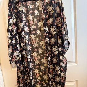 Daniel Rainn Black Floral Duster